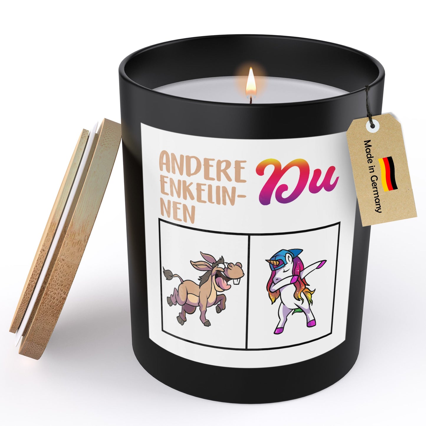 22Feels® Enkelin Geschenk HANDGEMACHTE Sojawachs Duft-Kerze im Glas (ZITRUS, VEGAN)-Spruchkerzen B1K1-22Feels