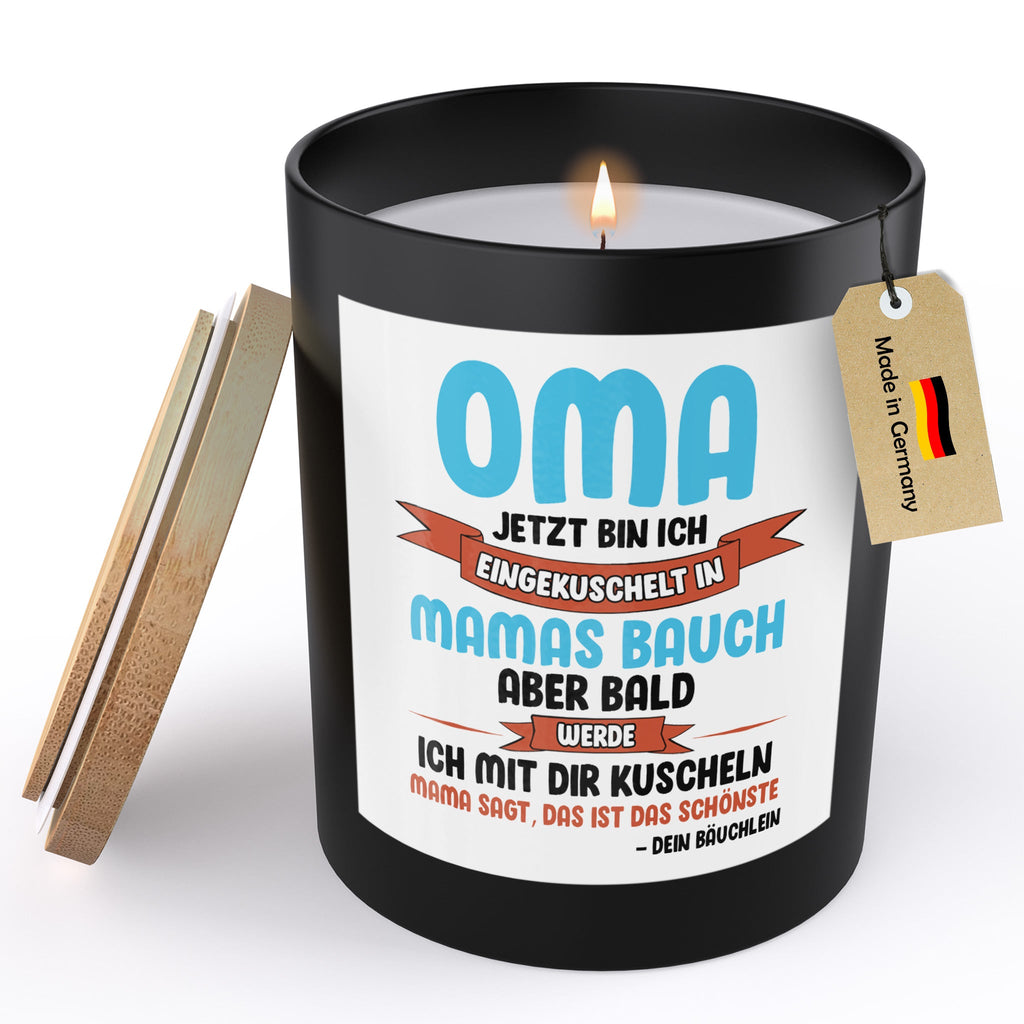 22Feels® Spruchkerze Du Wirst Oma Schwangerschaft Geschenk HANDGEMACHTE Sojawachs Duft-Kerze im Glas (ZITRUS, VEGAN)-Spruchkerzen B1K1-22Feels