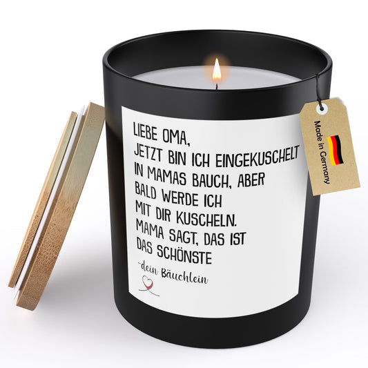 22Feels® Spruchkerze Du Wirst Oma Schwangerschaft Geschenk HANDGEMACHTE Sojawachs Duft-Kerze im Glas (ZITRUS, VEGAN)-Spruchkerzen B1K1-22Feels