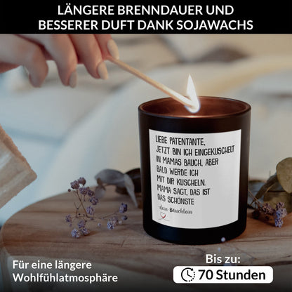 22Feels® Spruchkerze Du Wirst Patentante Schwangerschaft Geschenk HANDGEMACHTE Sojawachs Duft-Kerze im Glas (ZITRUS, VEGAN)-Spruchkerzen B1K1-22Feels