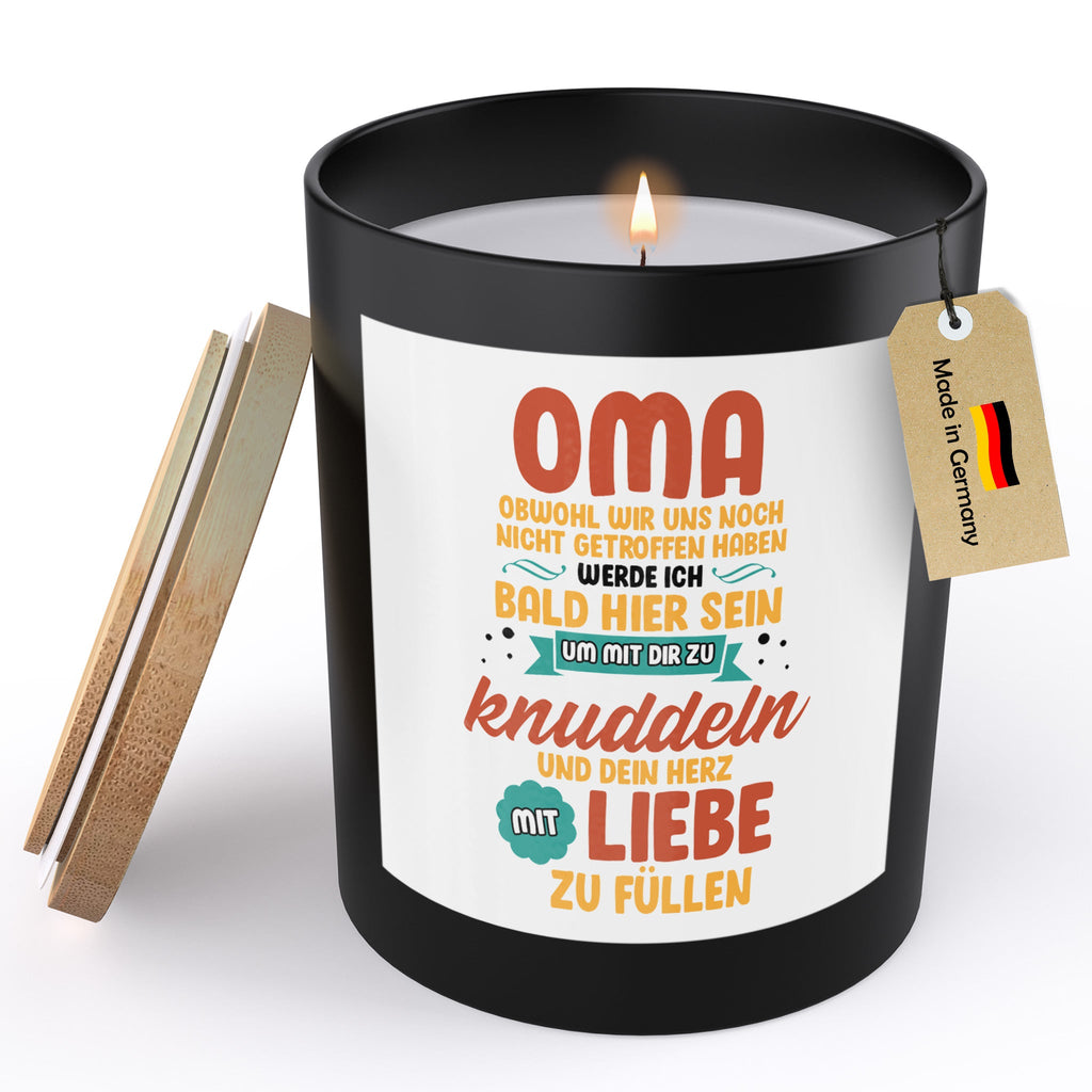 22Feels® Spruchkerze Du Wirst Oma Schwangerschaft Geschenk HANDGEMACHTE Sojawachs Duft-Kerze im Glas (ZITRUS, VEGAN)-Spruchkerzen B1K1-22Feels