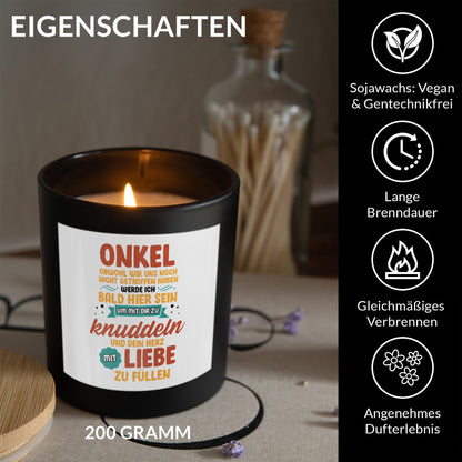 22Feels® Spruchkerze Du Wirst Onkel Schwangerschaft Geschenk HANDGEMACHTE Sojawachs Duft-Kerze im Glas (ZITRUS, VEGAN)-Spruchkerzen B1K1-22Feels