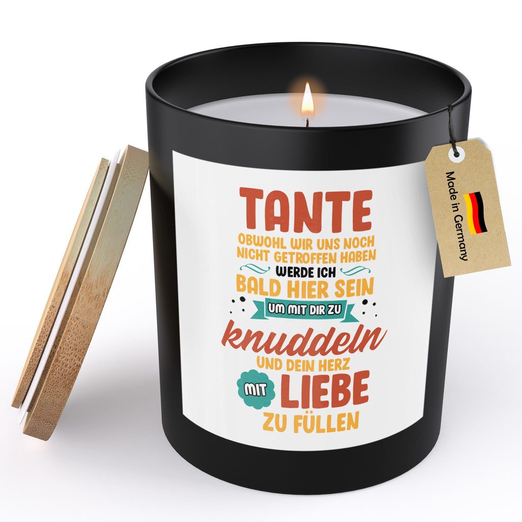 22Feels® Spruchkerze Du Wirst Tante Schwangerschaft Geschenk HANDGEMACHTE Sojawachs Duft-Kerze im Glas (ZITRUS, VEGAN)-Spruchkerzen B1K1-22Feels