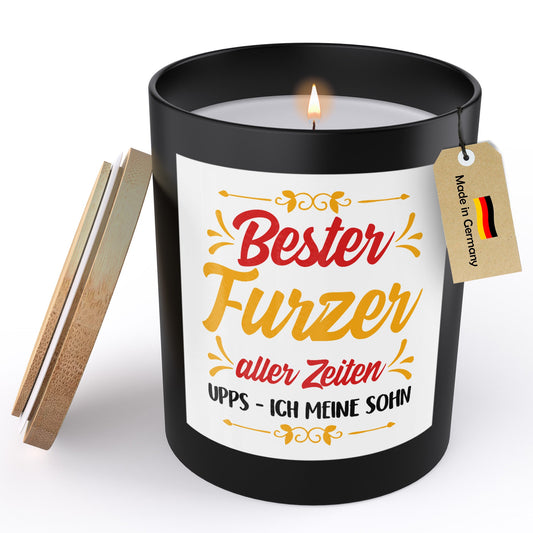 22Feels® Sohn Geschenk HANDGEMACHTE Sojawachs Duft-Kerze im Glas (ZITRUS, VEGAN)-Spruchkerzen B1K1-22Feels