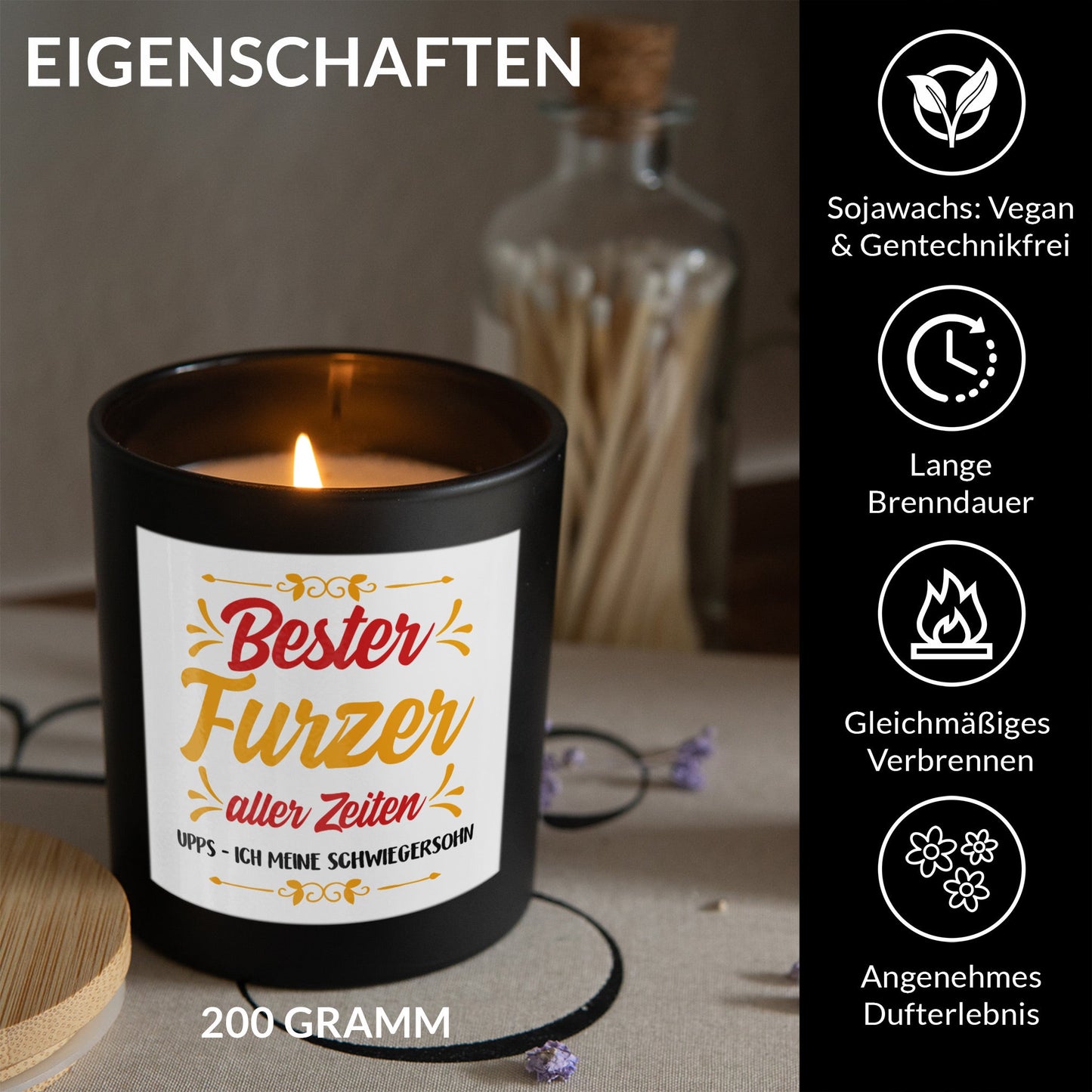 22Feels® Schwiegersohn Geschenk HANDGEMACHTE Sojawachs Duft-Kerze im Glas (ZITRUS, VEGAN)-Spruchkerzen B1K1-22Feels