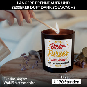 22Feels® Stiefpapa Geschenk HANDGEMACHTE Sojawachs Duft-Kerze im Glas (ZITRUS, VEGAN)-Spruchkerzen B1K1-22Feels