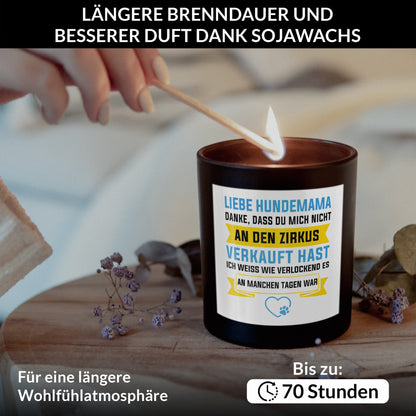 22Feels® Hundemama Geschenk HANDGEMACHTE Sojawachs Duft-Kerze im Glas (ZITRUS, VEGAN)-Spruchkerzen B1K1-22Feels