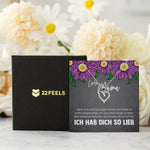 22Feels® Mama Geschenk Muttertag Geburtstag Frauen Schmuck mit Karte Herz Halskette Echt Silber Weihnachten Idee von Tochter oder Sohn-Schmuck mit Botschaftskarte - Herz21-22Feels