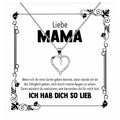22Feels® Mama Geschenk Muttertag Geburtstag Frauen Schmuck mit Karte Herz Halskette Echt Silber Weihnachten Idee von Tochter oder Sohn-Schmuck mit Botschaftskarte - Herz21-22Feels