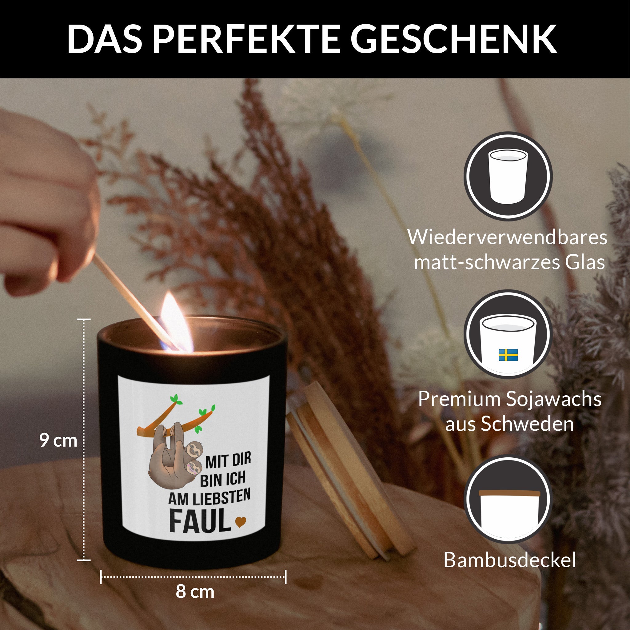 22Feels® Jahrestag Geschenk HANDGEMACHTE Sojawachs Duft-Kerze im Glas (ZITRUS, VEGAN)-Spruchkerzen B1K1-22Feels