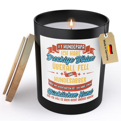 22Feels® Hundepapa Geschenk HANDGEMACHTE Sojawachs Duft-Kerze im Glas (ZITRUS, VEGAN)-Spruchkerzen B1K1-22Feels