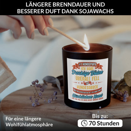 22Feels® Hundepapa Geschenk HANDGEMACHTE Sojawachs Duft-Kerze im Glas (ZITRUS, VEGAN)-Spruchkerzen B1K1-22Feels