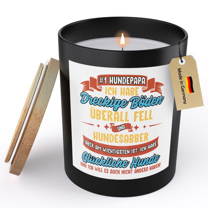 22Feels® Hundepapa Geschenk HANDGEMACHTE Sojawachs Duft-Kerze im Glas (ZITRUS, VEGAN)-Spruchkerzen B1K1-22Feels