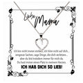 22Feels® Mama Geschenk Muttertag Geburtstag Frauen Herz Halskette mit Karte Echt Silber Schmuck Weihnachten Idee von Tochter oder Sohn-Schmuck mit Botschaftskarte - Herz21-22Feels