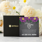 22Feels® Mama Geschenk Muttertag Geburtstag Frauen Schmuck mit Karte Herz Halskette Echt Silber Weihnachten Idee von Tochter oder Sohn-Schmuck mit Botschaftskarte - Herz21-22Feels