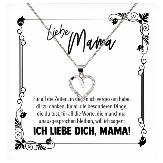 22Feels® Mama Geschenk Muttertag Geburtstag Frauen Schmuck mit Karte Herz Halskette Echt Silber Weihnachten Idee von Tochter oder Sohn-Schmuck mit Botschaftskarte - Herz21-22Feels