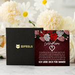 22Feels® Mama Geschenk Muttertag Geburtstag Frauen Herz Halskette mit Karte Echt Silber Schmuck Weihnachten Idee von Tochter oder Sohn-Schmuck mit Botschaftskarte - Herz21-22Feels
