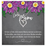 22Feels® Mama Geschenk Muttertag Geburtstag Frauen Schmuck mit Karte Herz Halskette Echt Silber Weihnachten Idee von Tochter oder Sohn-Schmuck mit Botschaftskarte - Herz21-22Feels