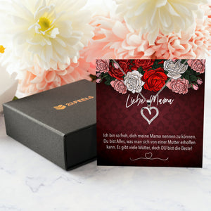 22Feels® Mama Geschenk Muttertag Geburtstag Frauen Schmuck mit Karte Herz Halskette Echt Silber Weihnachten Idee von Tochter oder Sohn-Schmuck mit Botschaftskarte - Herz21-22Feels