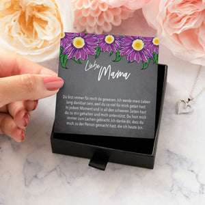 22Feels® Mama Geschenk Muttertag Geburtstag Frauen Schmuck mit Karte Herz Halskette Echt Silber Weihnachten Idee von Tochter oder Sohn-Schmuck mit Botschaftskarte - Herz21-22Feels