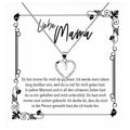 22Feels® Mama Geschenk Muttertag Geburtstag Frauen Schmuck mit Karte Herz Halskette Echt Silber Weihnachten Idee von Tochter oder Sohn-Schmuck mit Botschaftskarte - Herz21-22Feels