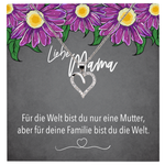 22Feels® Mama Geschenk Muttertag Geburtstag Frauen Schmuck mit Karte Herz Halskette Echt Silber Weihnachten Idee von Tochter oder Sohn-Schmuck mit Botschaftskarte - Herz21-22Feels