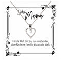 22Feels® Mama Geschenk Muttertag Geburtstag Frauen Schmuck mit Karte Herz Halskette Echt Silber Weihnachten Idee von Tochter oder Sohn-Schmuck mit Botschaftskarte - Herz21-22Feels