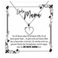 22Feels® Mama Geschenk Muttertag Geburtstag Frauen Herz Halskette mit Karte Echt Silber Schmuck Weihnachten Idee von Tochter oder Sohn-Schmuck mit Botschaftskarte - Herz21-22Feels
