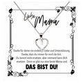 22Feels® Mama Geschenk Muttertag Geburtstag Frauen Herz Halskette mit Karte Echt Silber Schmuck Weihnachten Idee von Tochter oder Sohn-Schmuck mit Botschaftskarte - Herz21-22Feels