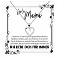 22Feels® Mama Geschenk Muttertag Geburtstag Frauen Schmuck mit Karte Herz Halskette Echt Silber Weihnachten Idee von Tochter oder Sohn-Schmuck mit Botschaftskarte - Herz21-22Feels