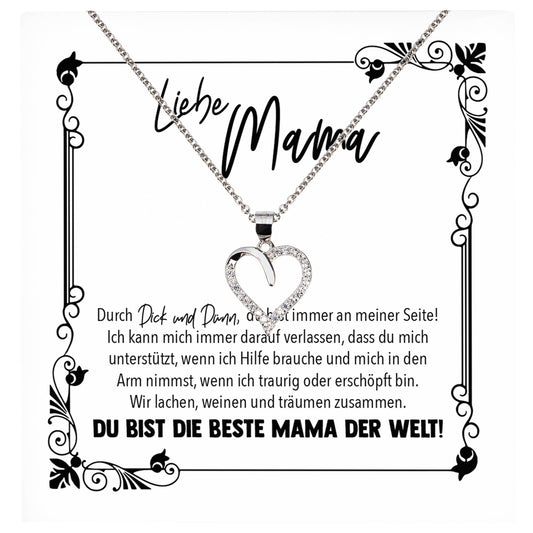 22Feels® Mama Geschenk Muttertag Geburtstag Frauen Schmuck mit Karte Herz Halskette Echt Silber Weihnachten Idee von Tochter oder Sohn-Schmuck mit Botschaftskarte - Herz21-22Feels