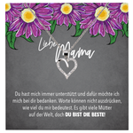 22Feels® Mama Geschenk Muttertag Geburtstag Frauen Herz Halskette mit Karte Echt Silber Schmuck Weihnachten Idee von Tochter oder Sohn-Schmuck mit Botschaftskarte - Herz21-22Feels