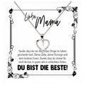 22Feels® Mama Geschenk Muttertag Geburtstag Frauen Schmuck mit Karte Herz Halskette Echt Silber Weihnachten Idee von Tochter oder Sohn-Schmuck mit Botschaftskarte - Herz21-22Feels