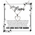 22Feels® Mama Geschenk Muttertag Geburtstag Frauen Herz Halskette mit Karte Echt Silber Schmuck Weihnachten Idee von Tochter oder Sohn-Schmuck mit Botschaftskarte - Herz21-22Feels