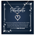 22Feels® Patentante Geschenk - Echt Silber 925/000 Schmuckset: Herz Halskette mit Botschaftskarte-Schmuck mit Botschaftskarte - Herz21-22Feels