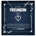 22Feels® Freundin Geschenk zu Jahrestag, Valentinstag und co. - Echt Silber 925/000 Schmuckset: Herz Halskette mit Botschaftskarte-Schmuck mit Botschaftskarte - Herz21-22Feels