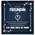 22Feels® Jahrestag, Valentinstag und co. Geschenk für Freundin - Echt Silber 925/000 Schmuckset: Herz Halskette mit Botschaftskarte-Schmuck mit Botschaftskarte - Herz21-22Feels