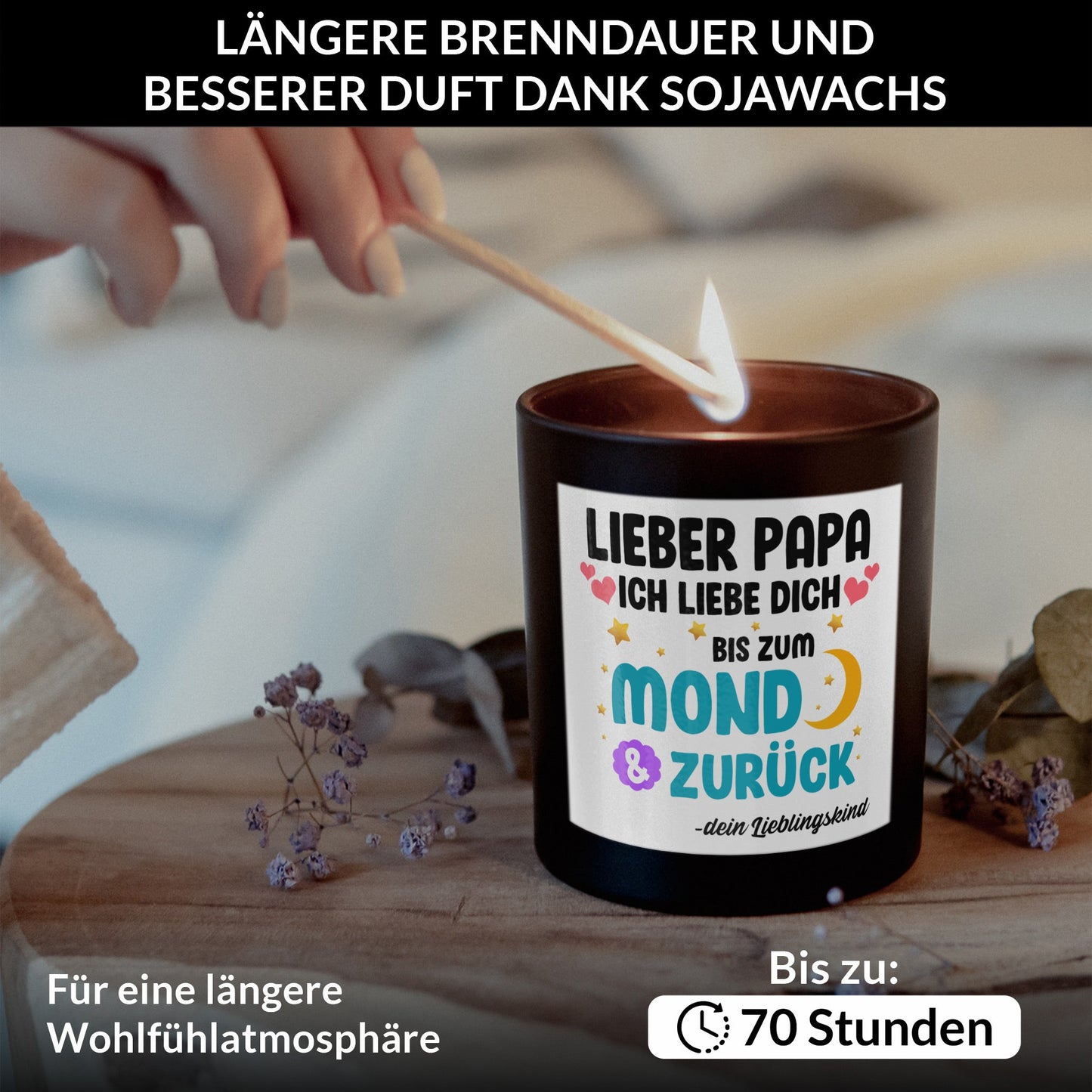 22Feels® Papa Geschenk HANDGEMACHTE Sojawachs Duft-Kerze im Glas (ZITRUS, VEGAN)-Spruchkerzen B1K1-22Feels