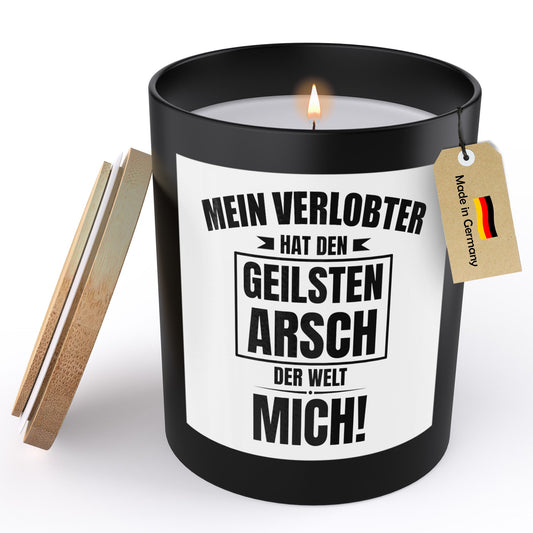 22Feels® Verlobung Frauen Geschenk HANDGEMACHTE Sojawachs Duft-Kerze im Glas (ZITRUS, VEGAN)-Spruchkerzen B1K1-22Feels