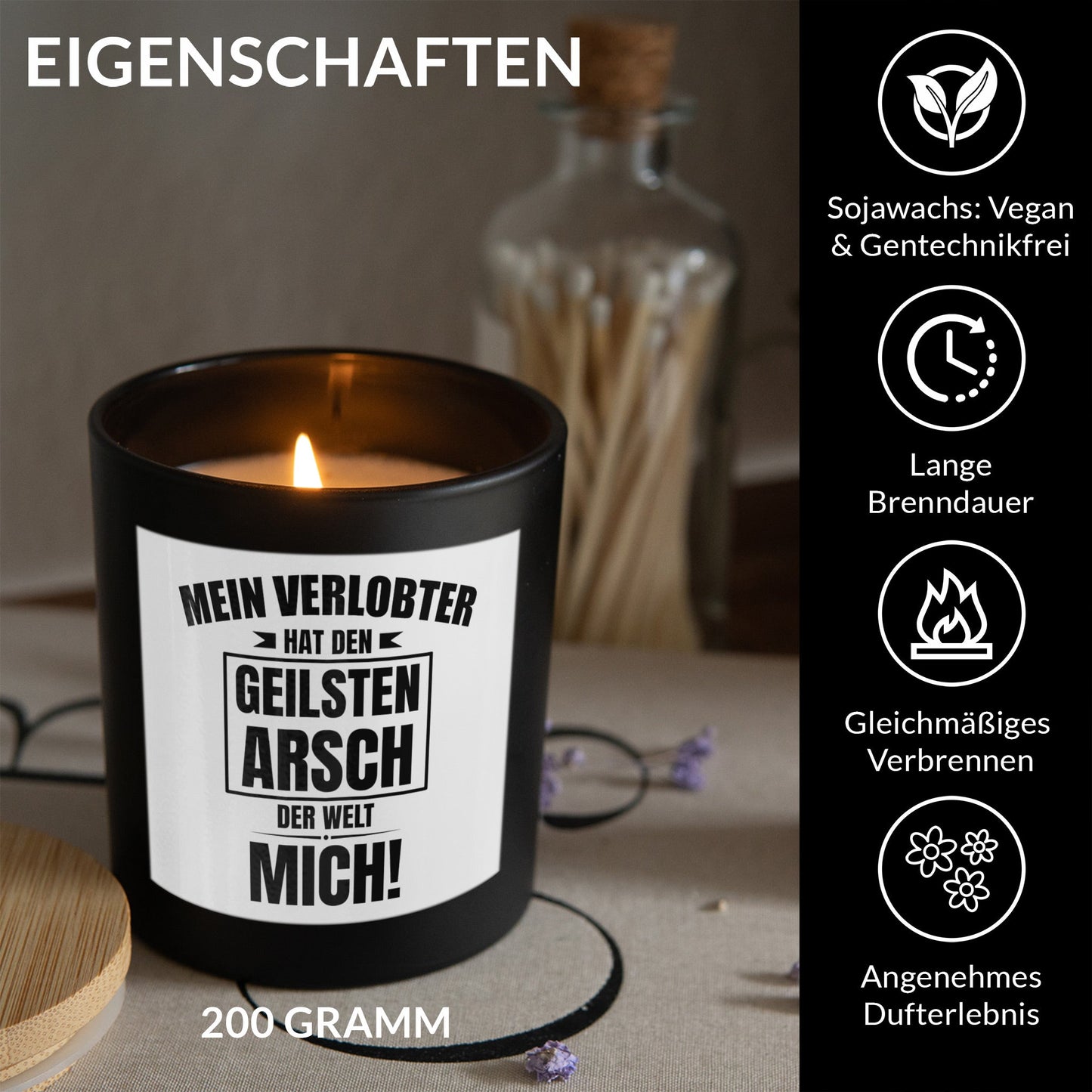 22Feels® Verlobung Frauen Geschenk HANDGEMACHTE Sojawachs Duft-Kerze im Glas (ZITRUS, VEGAN)-Spruchkerzen B1K1-22Feels