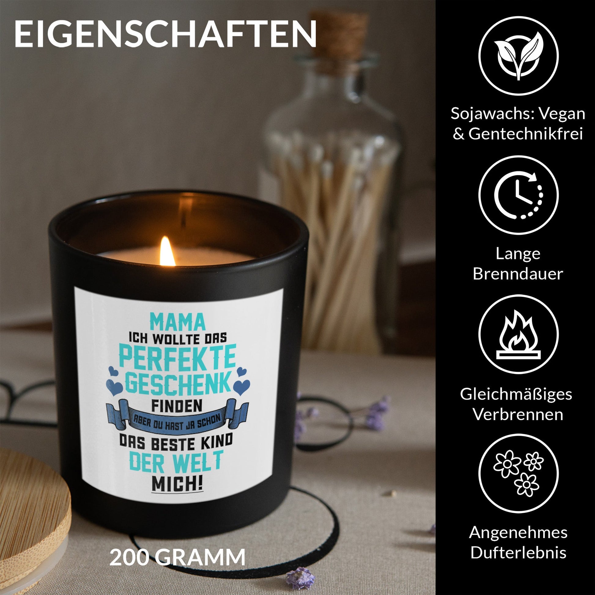 22Feels® Mama Geschenk HANDGEMACHTE Sojawachs Duft-Kerze im Glas (ZITRUS, VEGAN)-Spruchkerzen B1K1-22Feels