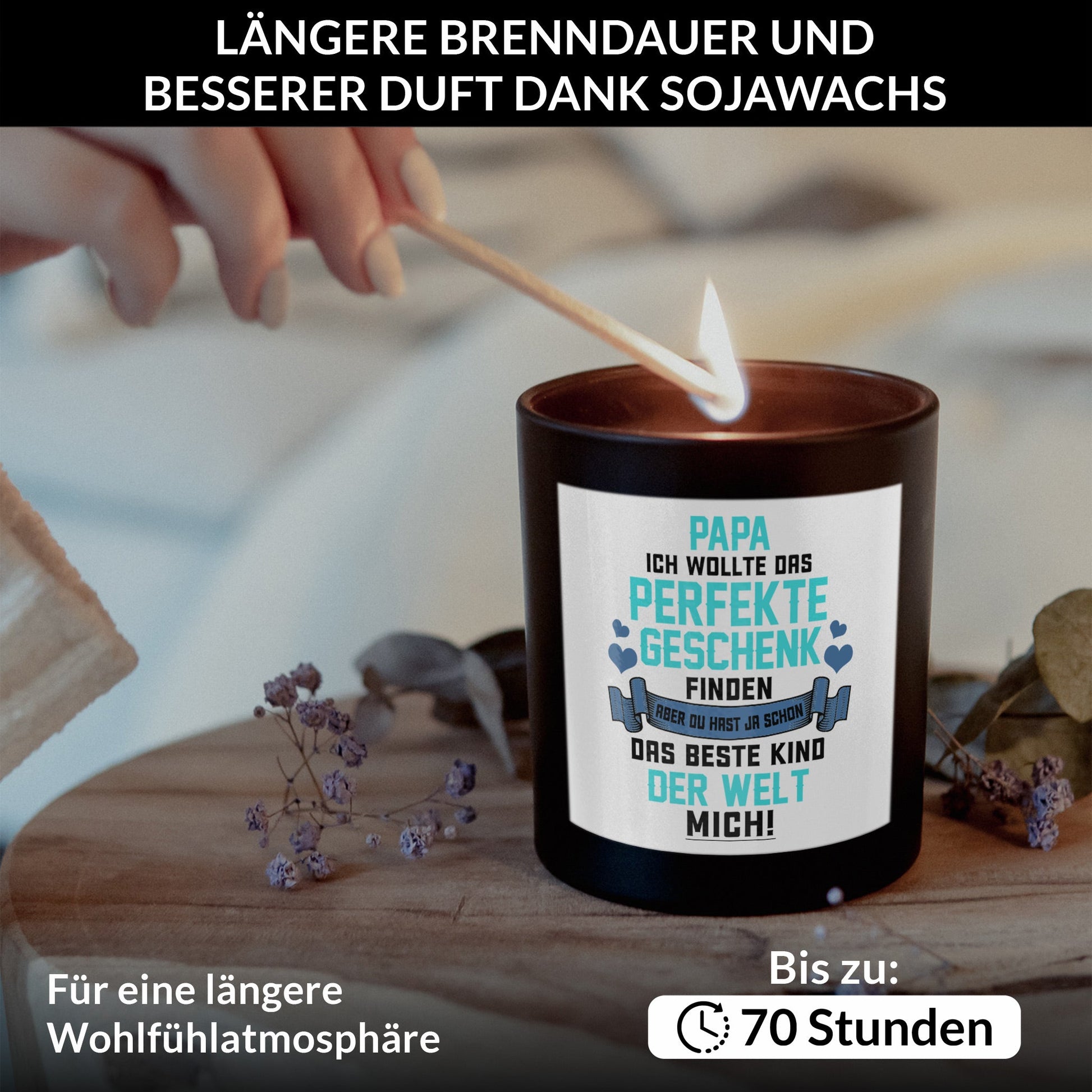 22Feels® Papa Geschenk HANDGEMACHTE Sojawachs Duft-Kerze im Glas (ZITRUS, VEGAN)-Spruchkerzen B1K1-22Feels