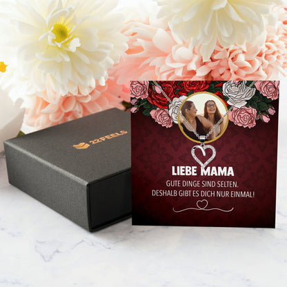 22Feels® Mama Schmuck Personalisiertes Geschenk Muttertag Geburtstag Frauen Halskette Personalisisierbar Karte Herz Collier Echt Silber Weihnachten-Schmuck mit Botschaftskarte - Herz21-22Feels