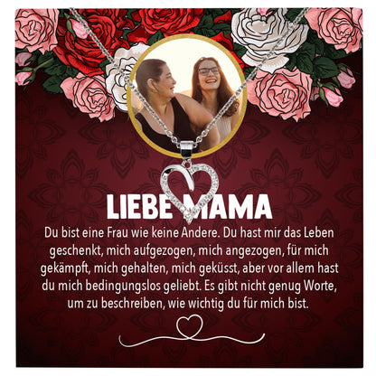 22Feels® Mama Schmuck Personalisiertes Geschenk Muttertag Geburtstag Frauen Halskette Personalisisierbar Karte Herz Collier Echt Silber Weihnachten-Schmuck mit Botschaftskarte - Herz21-22Feels