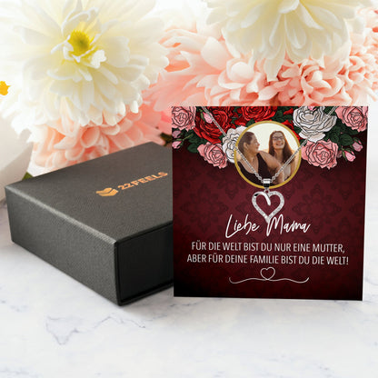 22Feels® Mama Schmuck Personalisiertes Geschenk Muttertag Geburtstag Frauen Halskette Personalisisierbar Karte Herz Collier Echt Silber Weihnachten-Schmuck mit Botschaftskarte - Herz21-22Feels