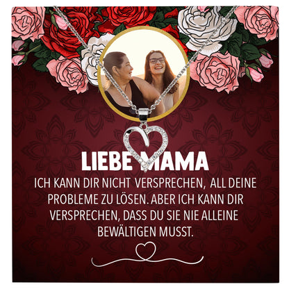22Feels® Mama Schmuck Personalisiertes Geschenk Muttertag Geburtstag Frauen Halskette Personalisisierbar Karte Herz Collier Echt Silber Weihnachten-Schmuck mit Botschaftskarte - Herz21-22Feels