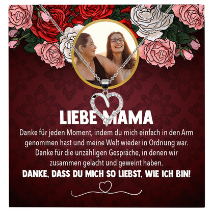 22Feels® Mama Schmuck Personalisiertes Geschenk Muttertag Geburtstag Frauen Halskette Personalisisierbar Karte Herz Collier Echt Silber Weihnachten-Schmuck mit Botschaftskarte - Herz21-22Feels