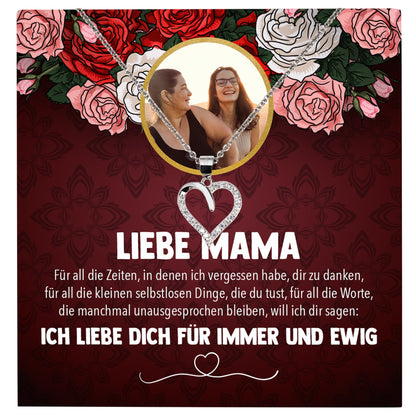 22Feels® Mama Schmuck Personalisiertes Geschenk Muttertag Geburtstag Frauen Halskette Personalisisierbar Karte Herz Collier Echt Silber Weihnachten-Schmuck mit Botschaftskarte - Herz21-22Feels