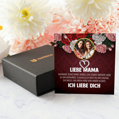 22Feels® Mama Schmuck Personalisiertes Geschenk Muttertag Geburtstag Frauen Halskette Personalisisierbar Karte Herz Collier Echt Silber Weihnachten-Schmuck mit Botschaftskarte - Herz21-22Feels