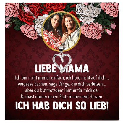 22Feels® Mama Schmuck Personalisiertes Geschenk Muttertag Geburtstag Frauen Halskette Personalisisierbar Karte Herz Collier Echt Silber Weihnachten-Schmuck mit Botschaftskarte - Herz21-22Feels
